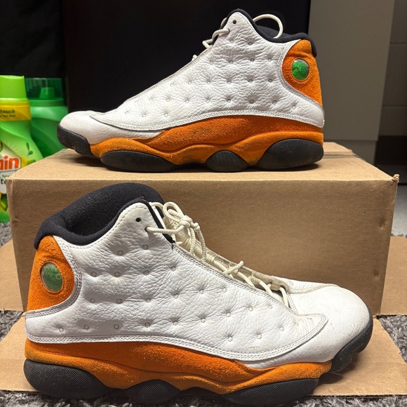 Air Jordan 13 Retro Shoes Mens Size 13 White Orange Black Starfish 414571-108 - Picture 1 of 7
